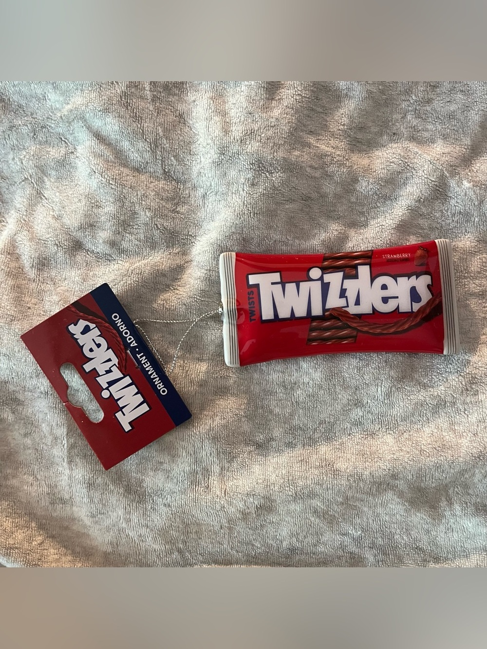 Twizzlers Candy Novelty Decoupage Christmas Ornament by Ruz 4" Tall NEW